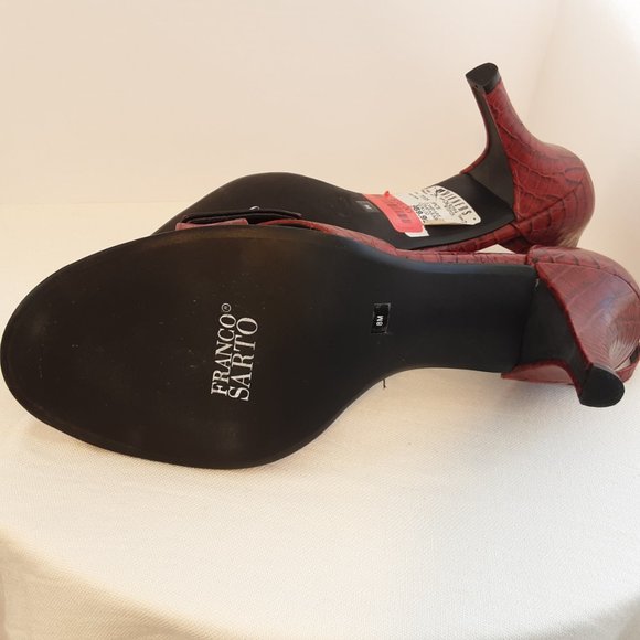 Franco Sarto Red Leather Heels | Sandals | New! 8 - Picture 7 of 14
